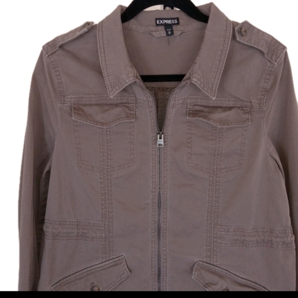 Express Taupe Cotton/Spandex Jacket Medium - Picture 2 of 13